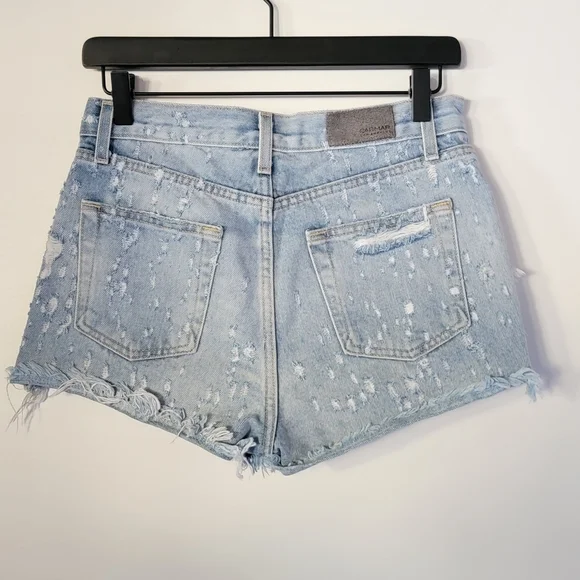 CARMAR button fly distressed cut off jean shorts Size 27